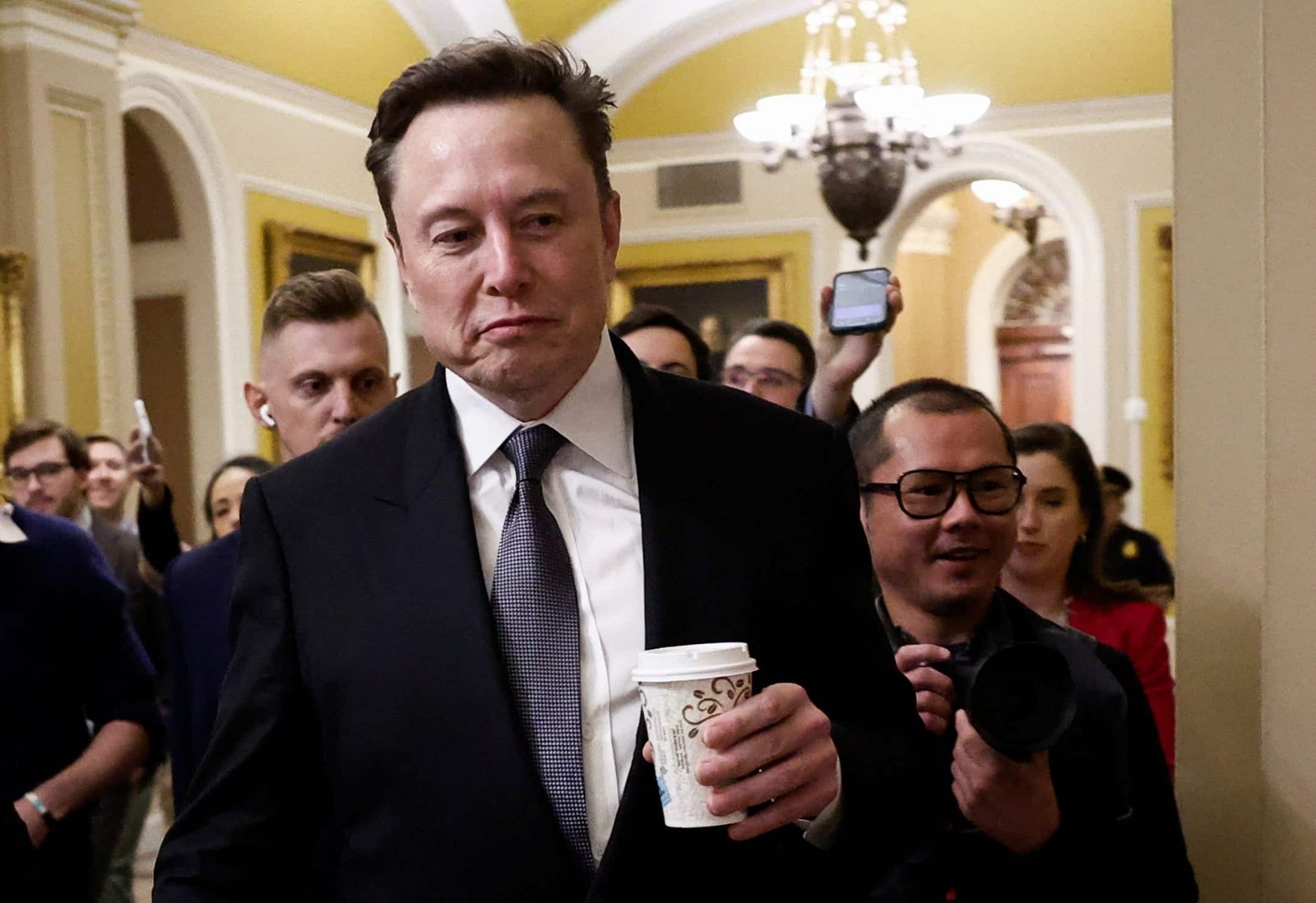 Elon Musk visiting Capitol Hill earlier this month
