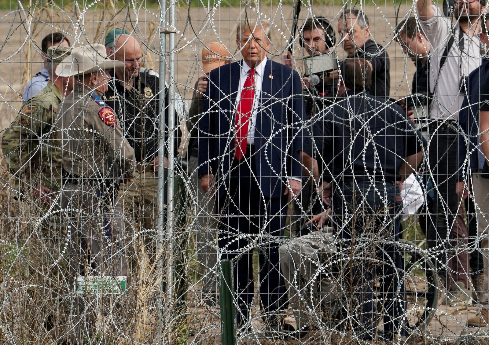 Trump, pictured at the Mexico border earlier this year, has urged senators to move swiftly