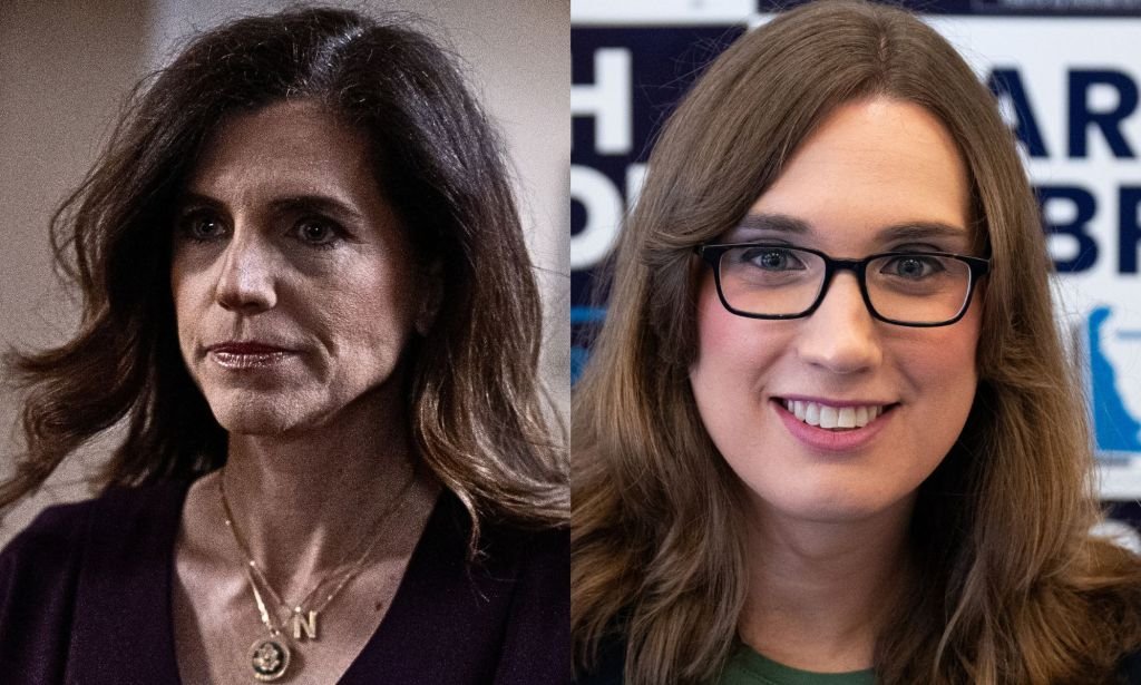 A split image of Nancy Mace and Sarah McBride