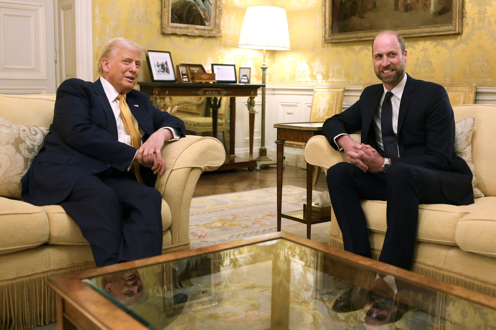 President-elect Donald Trump meets Britain's Prince William, Prince of Wales at the UK Ambassador's Residence on the day of the reopening ceremonies of the Notre-Dame de Paris Cathedral