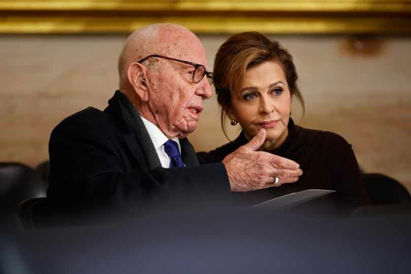 Rupert Murdoch and Elena Zhukova attend the inauguration of US President-elect Donald Trump.