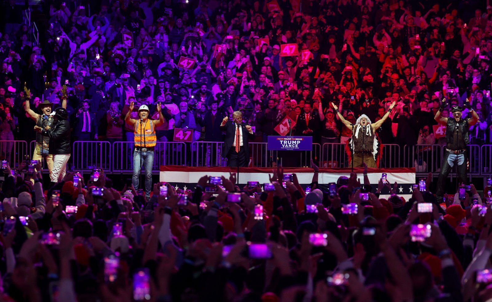 Trump dances among The Village People