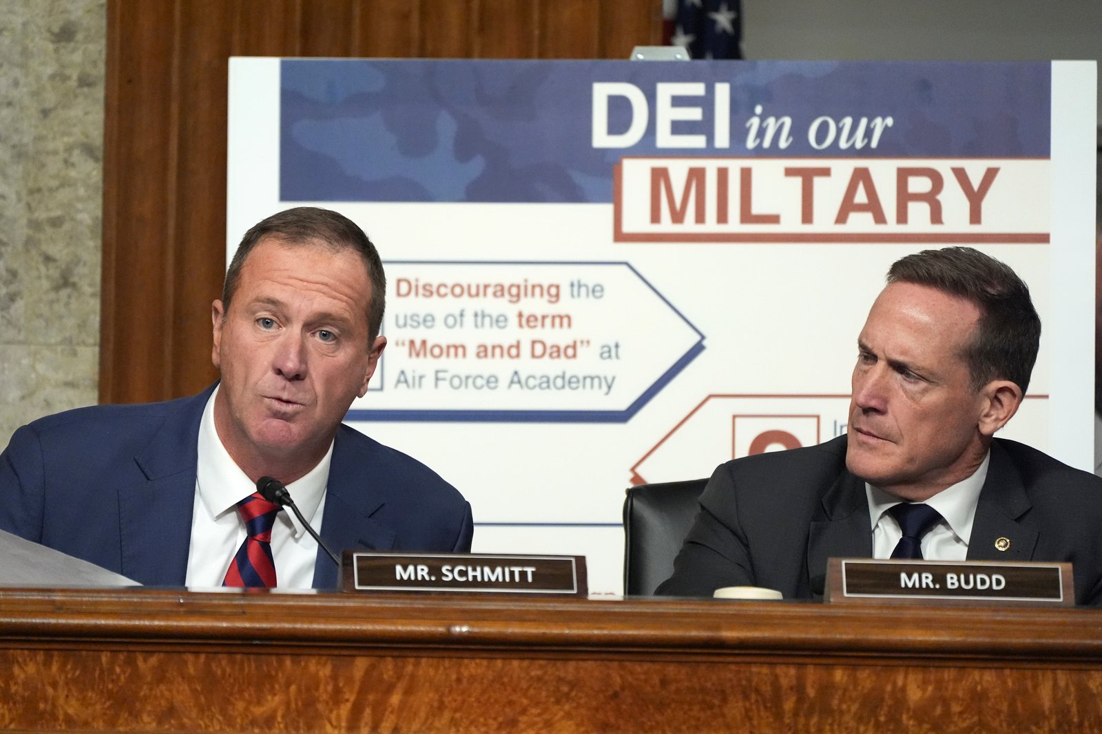 Republican demand DEI out of ‘Miltary’ and miss typo in visual aid Republican demand DEI out of ‘Miltary’ and miss typo in visual aid