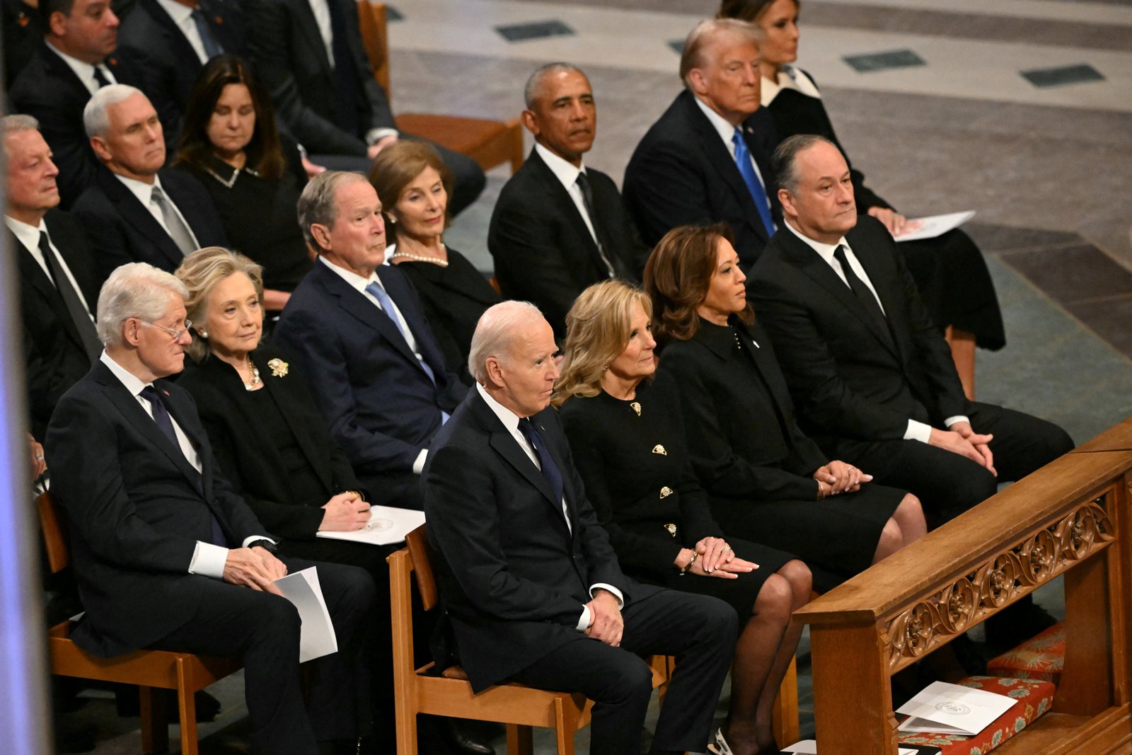 All five living presidents together